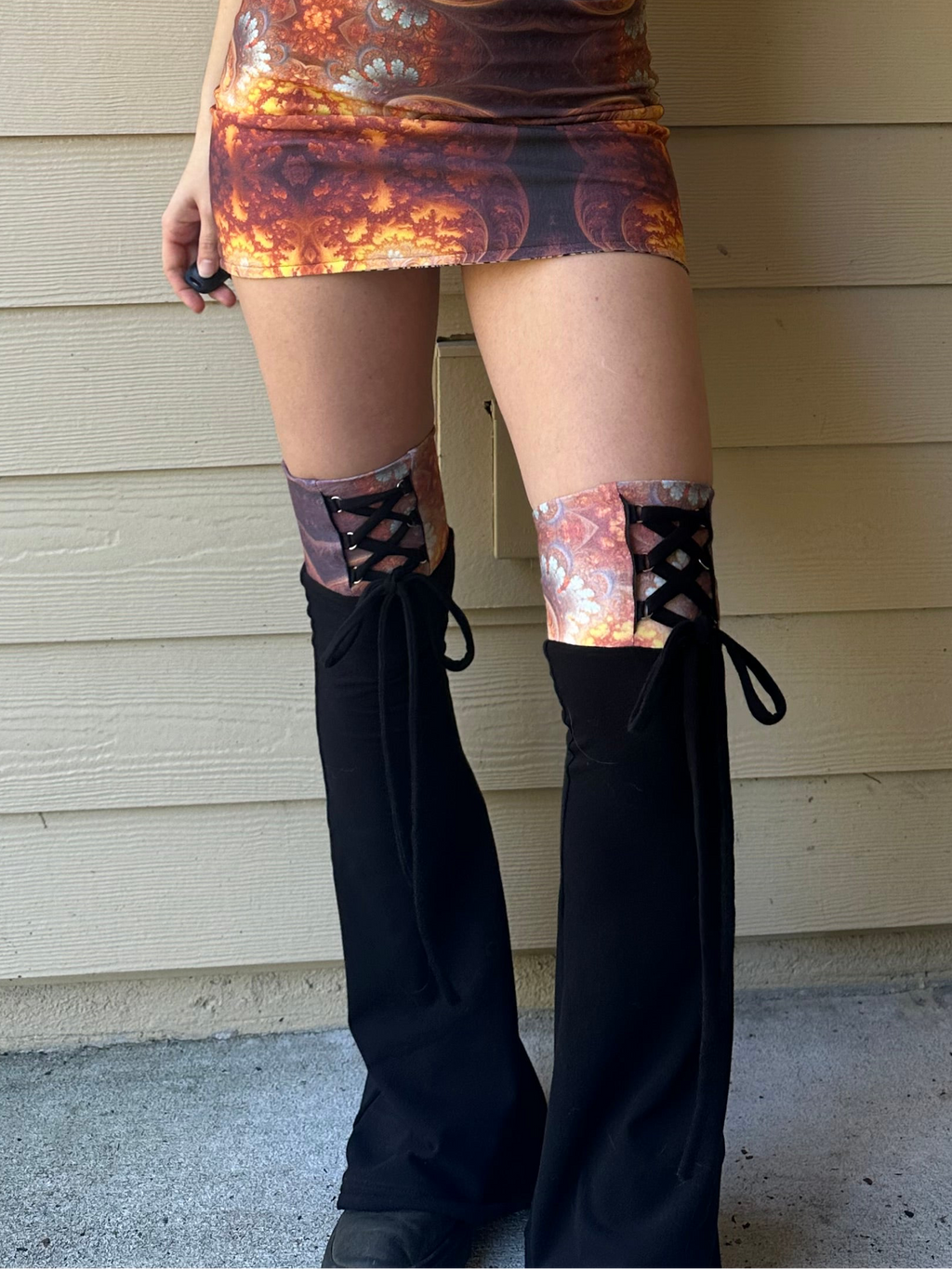 MTO Lace up Flare Leg Warmers