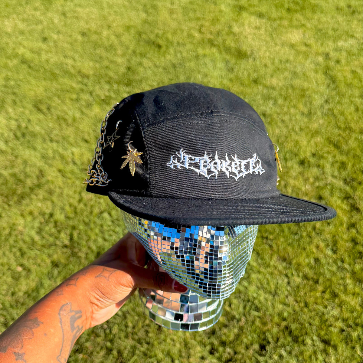 1 of 1 Gold Peaked 5 Panel Hat