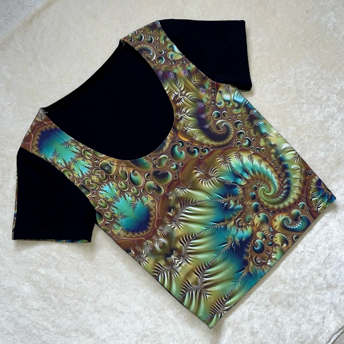 Fractal Scoop Tee S/M (less cropped)