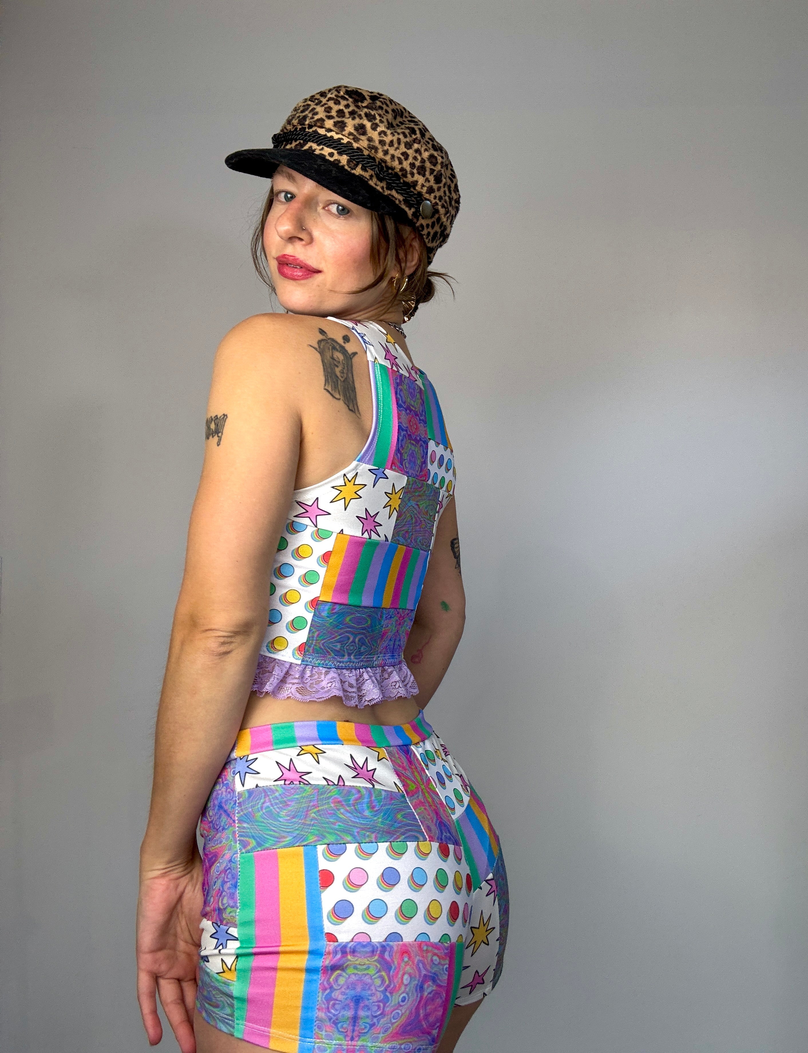 Clownin' Around Patchwork Mid-rise Shorties (MTO)