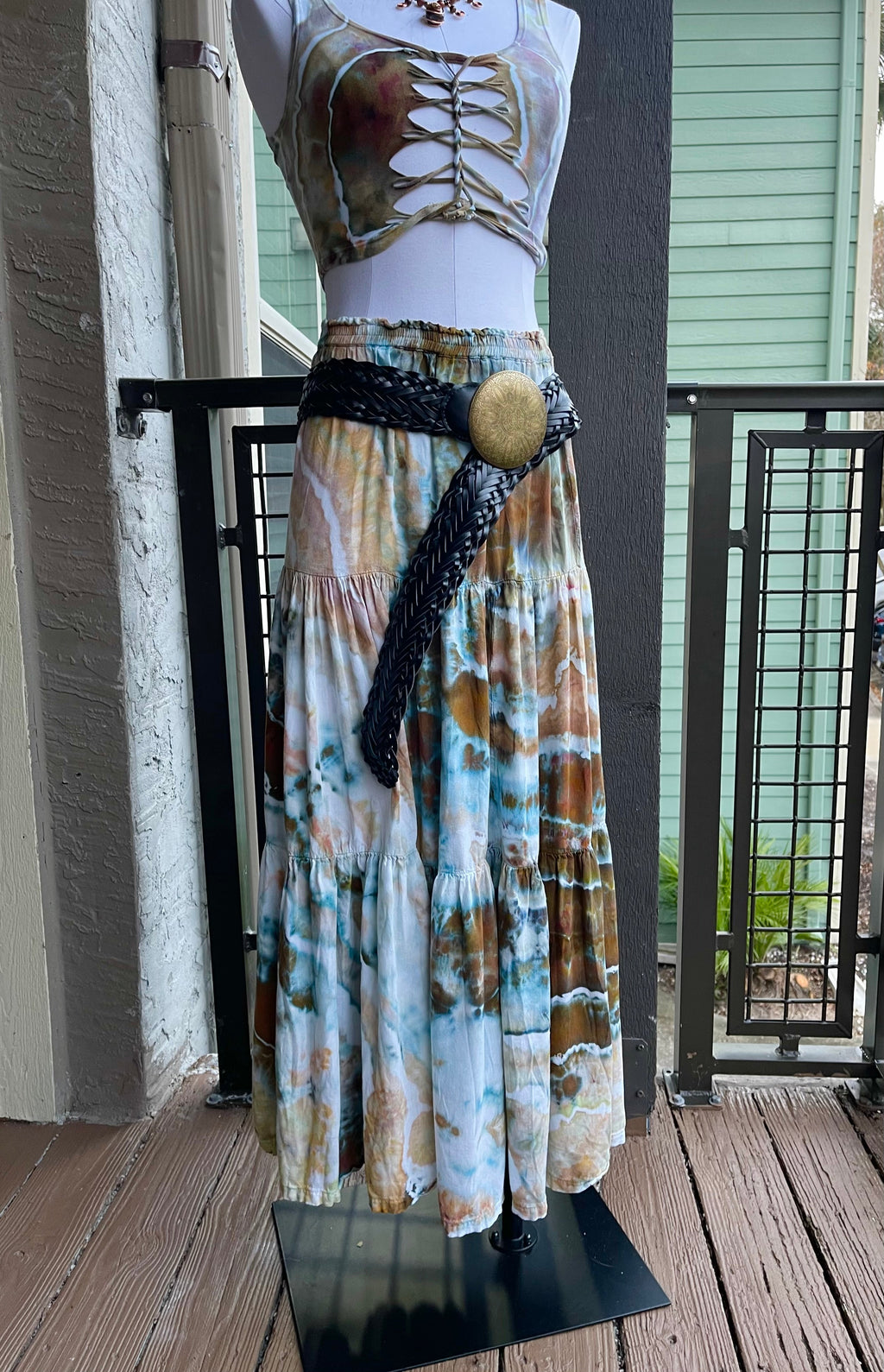 Ocean Floor Mirage Maxi Skirt Set (ᴍᴀᴅᴇ ᴛᴏ ᴏʀᴅᴇʀ)