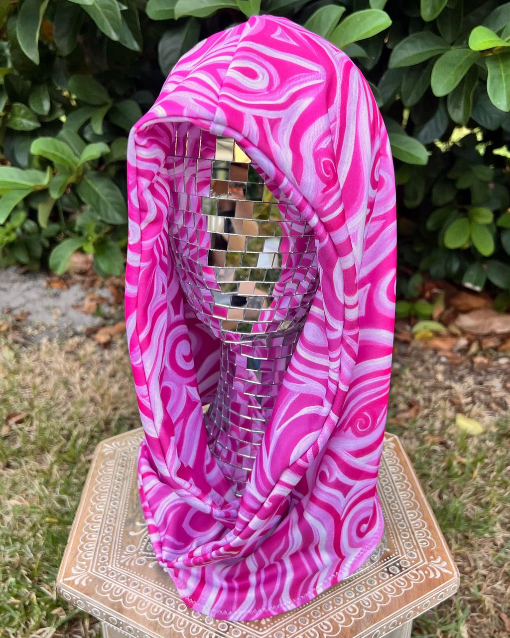 Reversible Rave Hood: "Princess" Hand-Painted Design (READY TO SHIP)