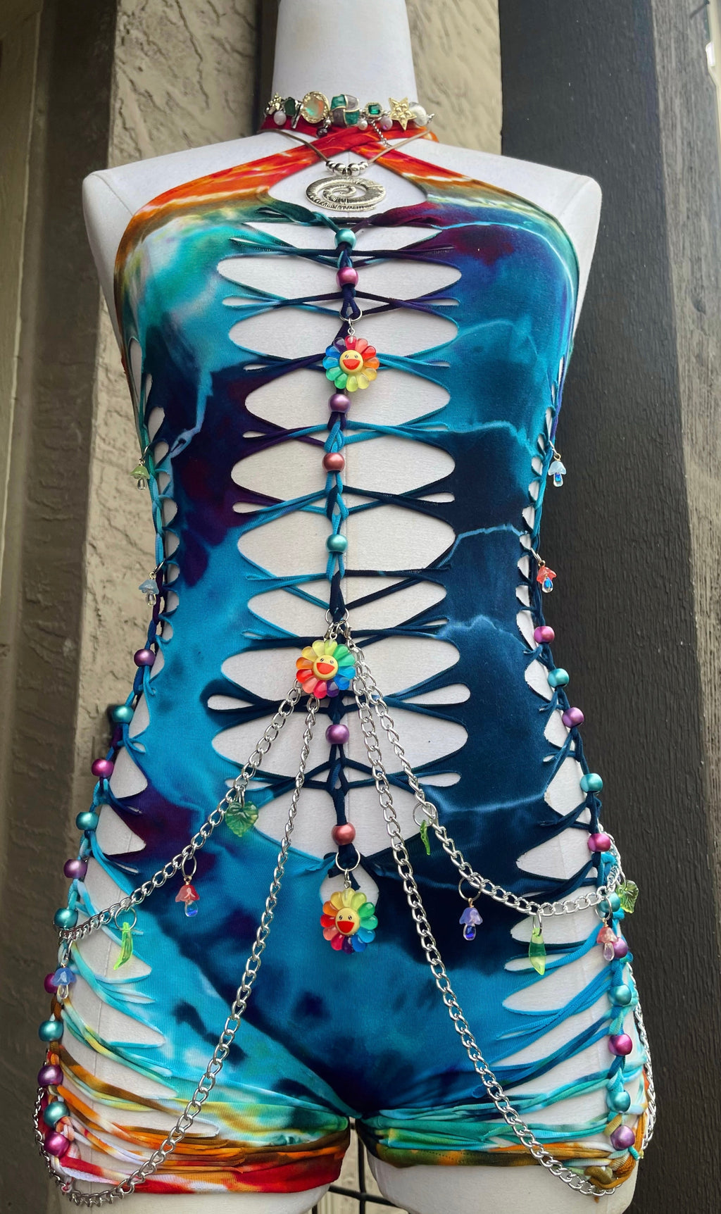 Electric Rainbow Tie Dye Romper (ᴍᴀᴅᴇ ᴛᴏ ᴏʀᴅᴇʀ)