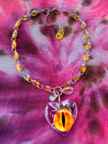 Sauron Soft Heart - Glass Aura Heart Crystal Choker
