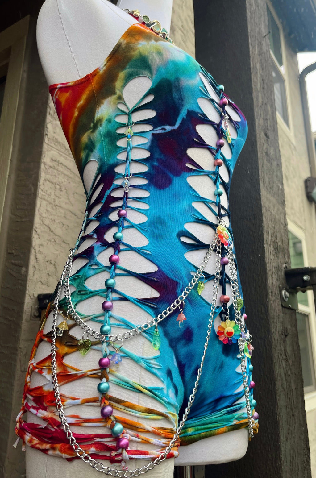 Electric Rainbow Tie Dye Romper (ᴍᴀᴅᴇ ᴛᴏ ᴏʀᴅᴇʀ)