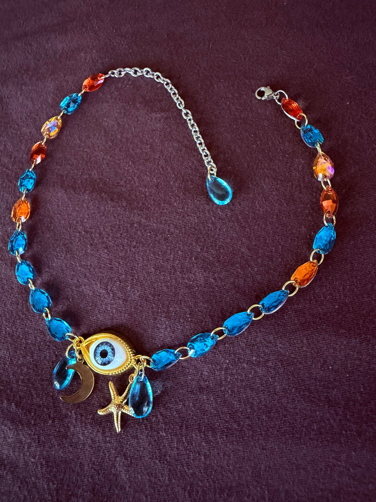 Glass Crystal Third Eye Choker