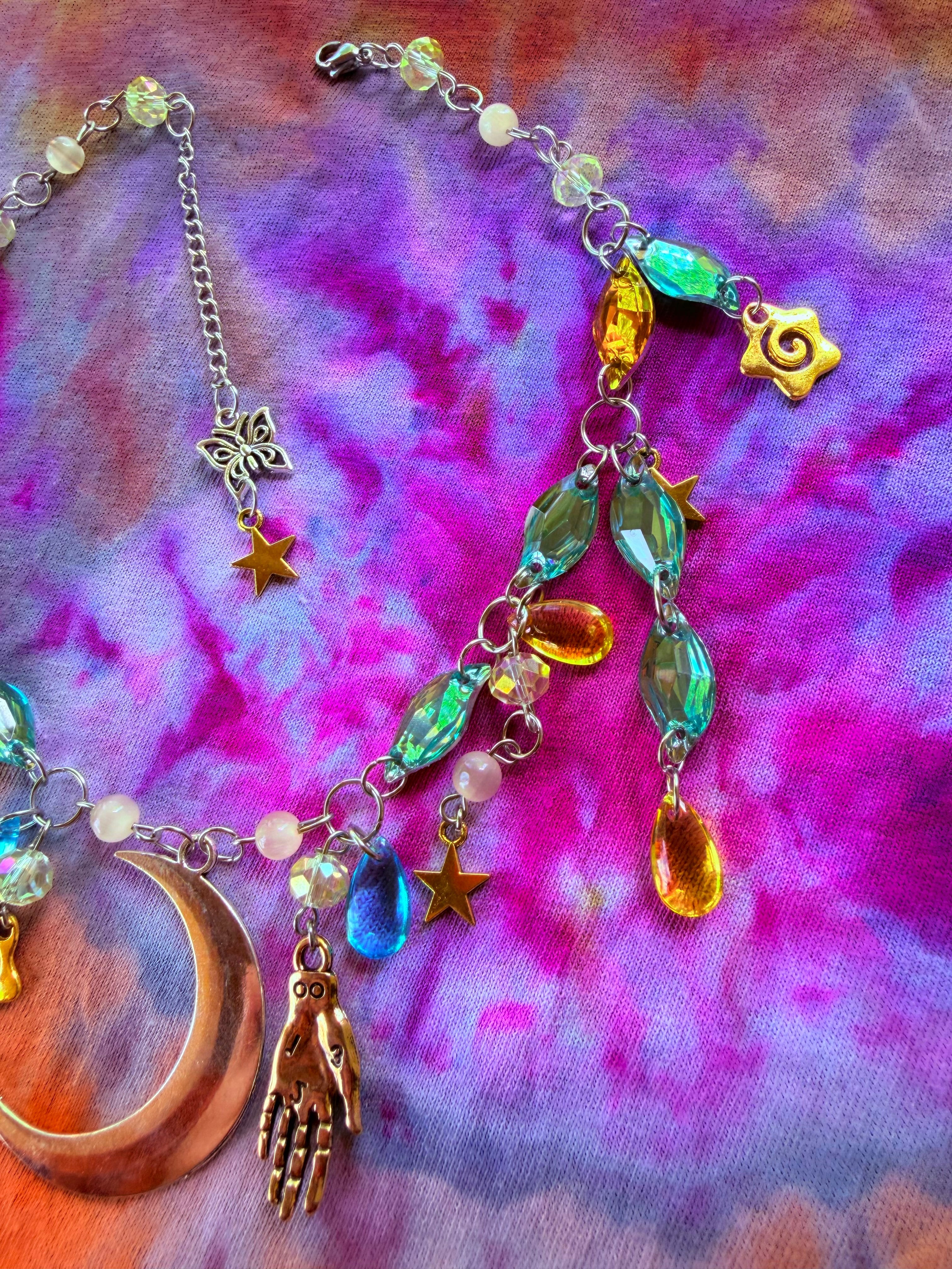 Heavenly Peace - Resin Crystal Charm Choker