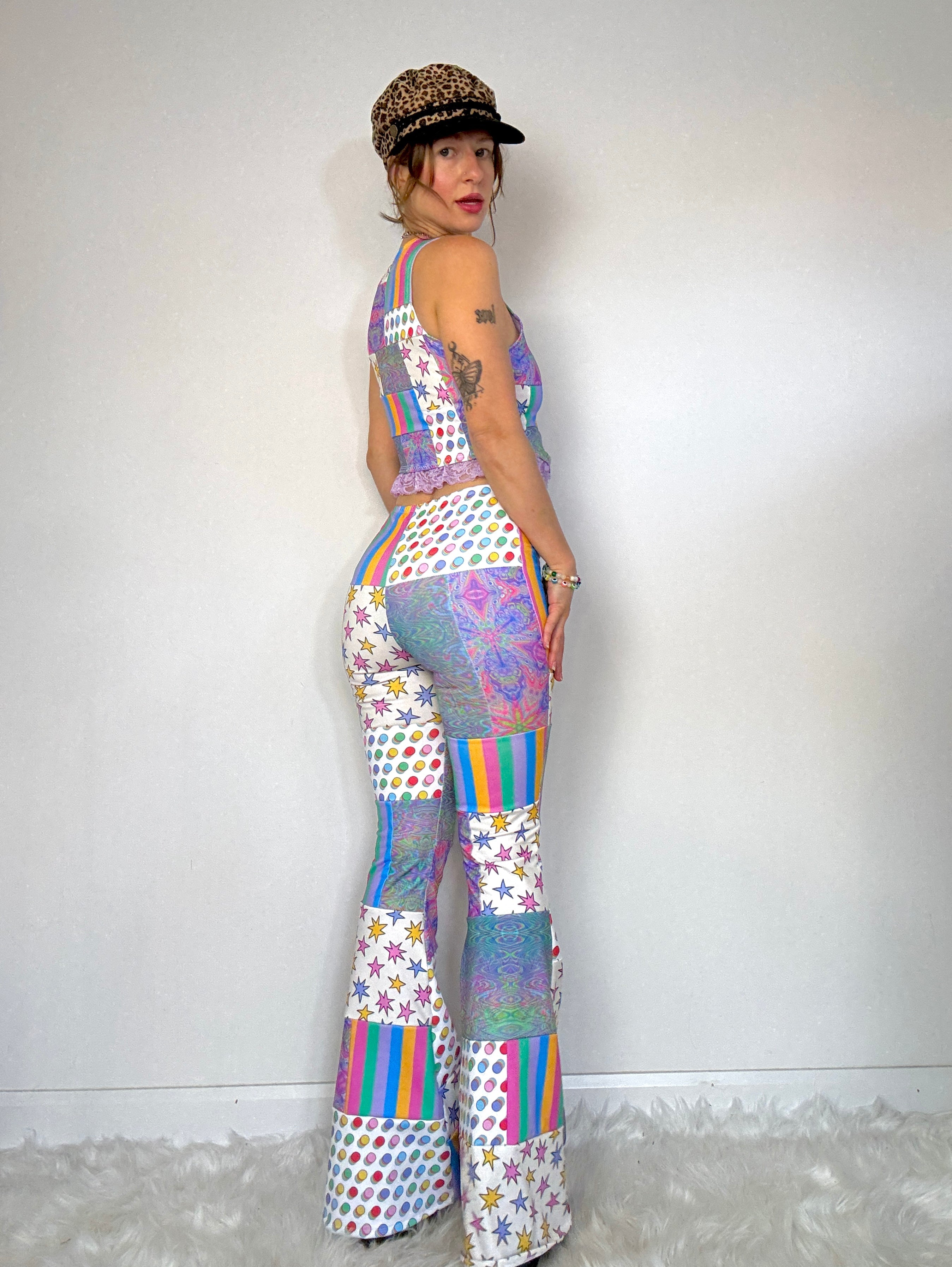 Clownin' Around Patchwork Flare Pants (MTO)