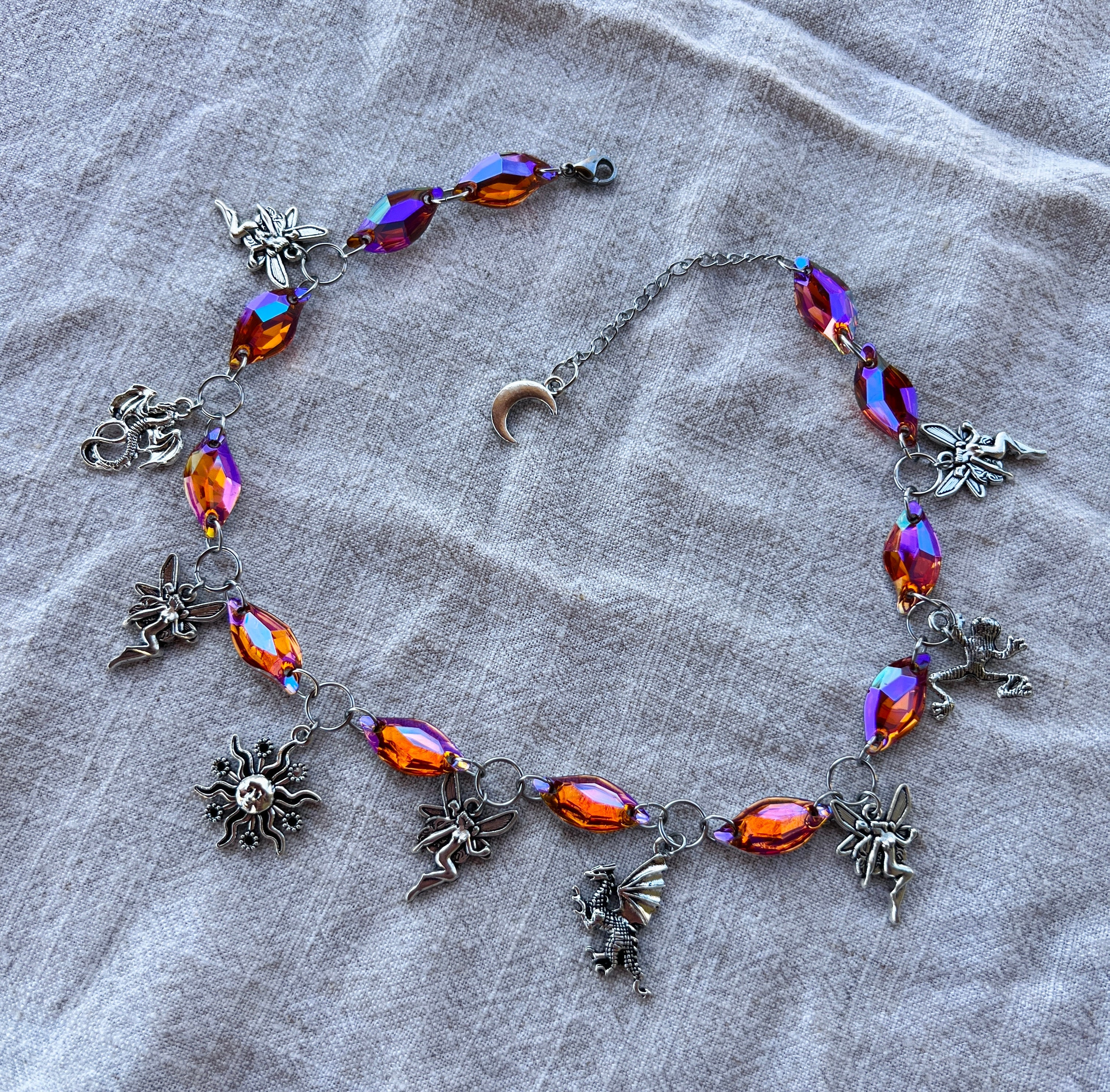 Sun Beam Fae - Resin Crystal Charm Choker