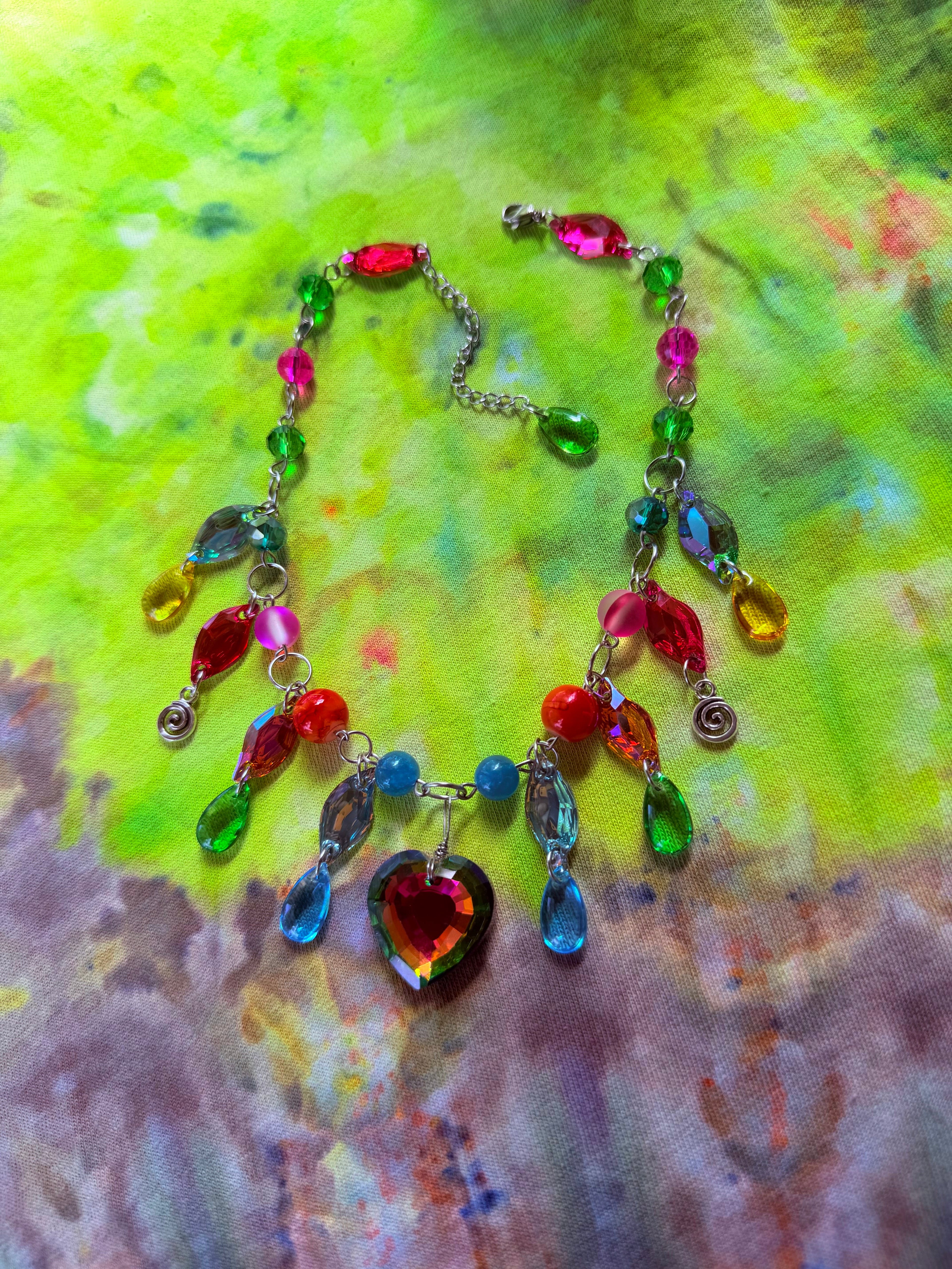 Rainbow Aura - Resin Crystal Charm Choker