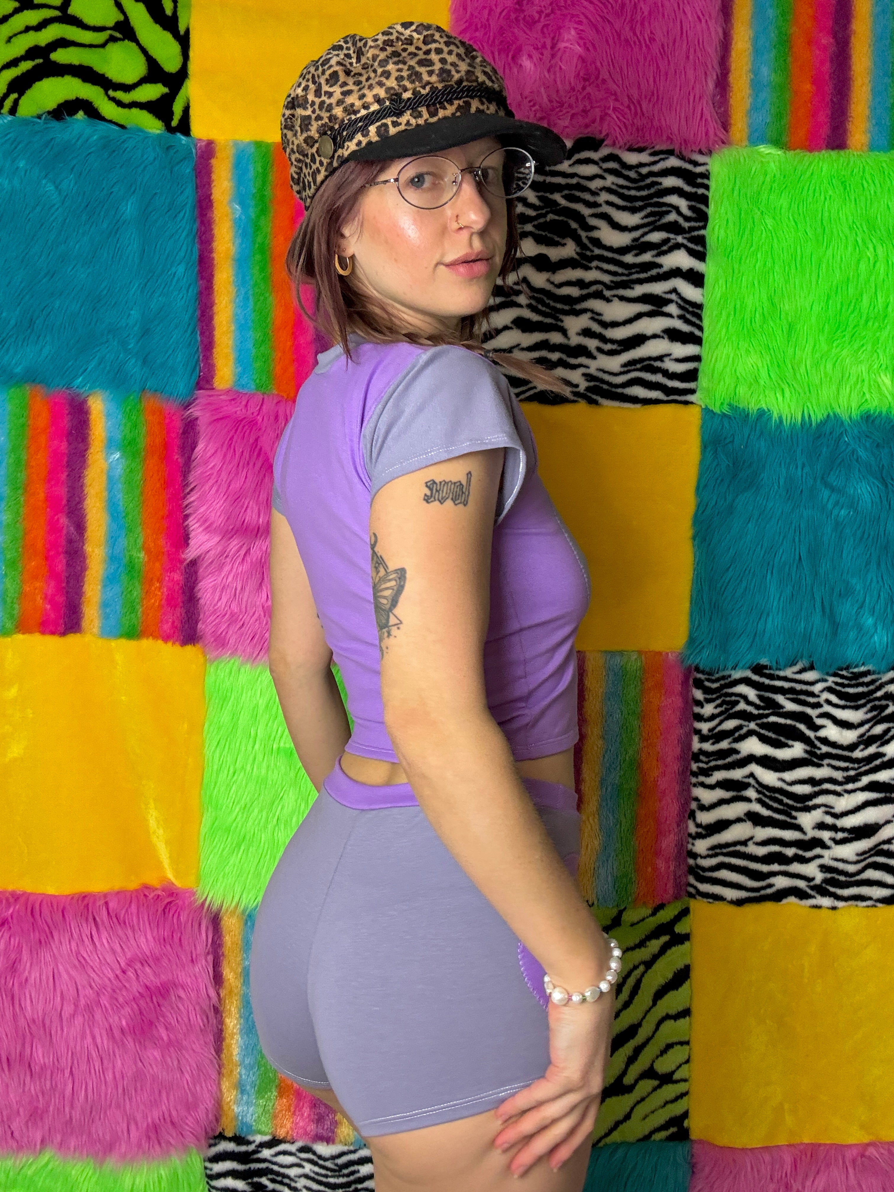 Into the Portal - Mid-rise Shorties (Purple/Grey - RTS)