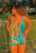 Aquamarine Tie Dye Romper (ᴍᴀᴅᴇ ᴛᴏ ᴏʀᴅᴇʀ)