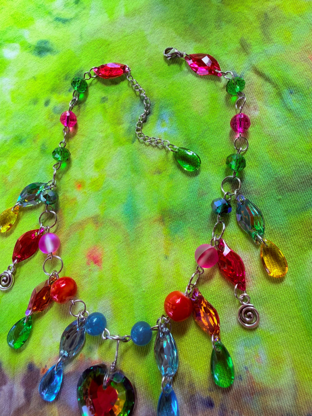 Rainbow Aura - Resin Crystal Charm Choker