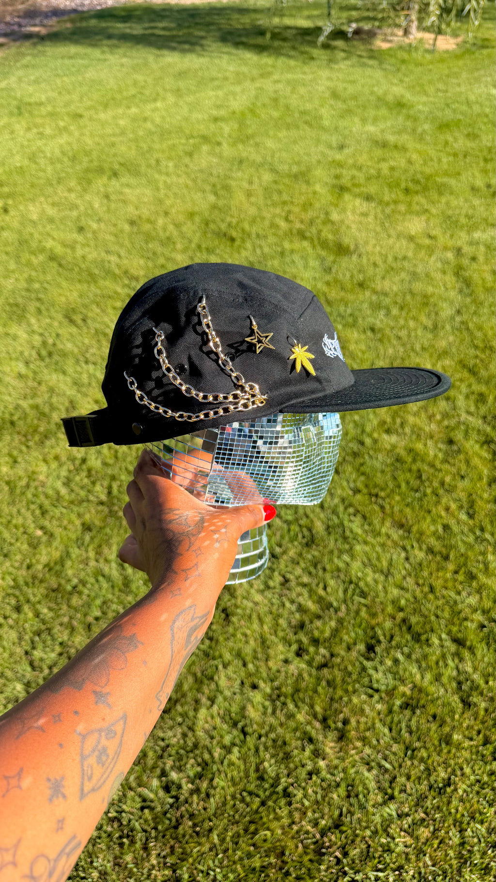 1 of 1 Gold Peaked 5 Panel Hat