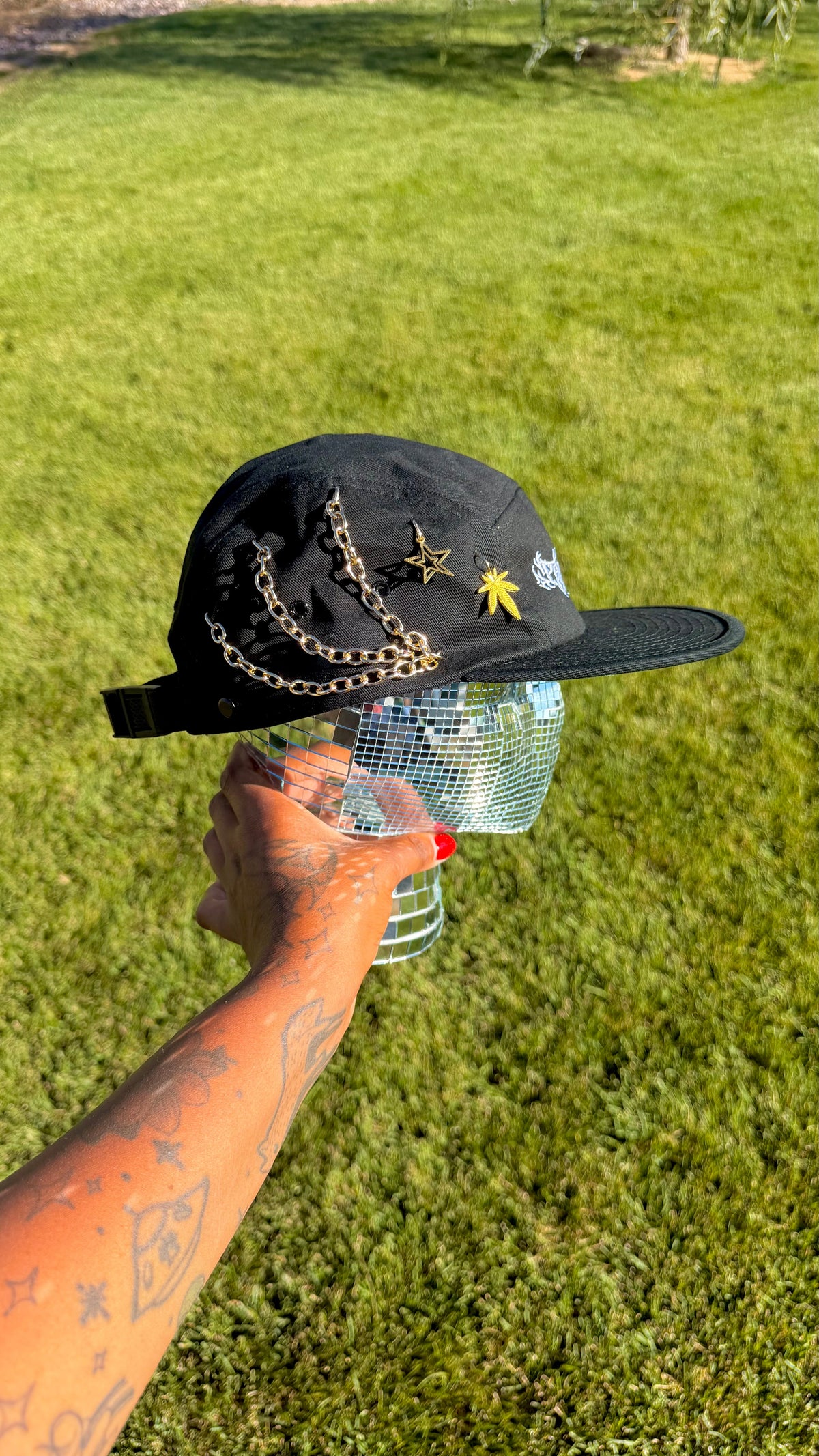 1 of 1 Gold Peaked 5 Panel Hat