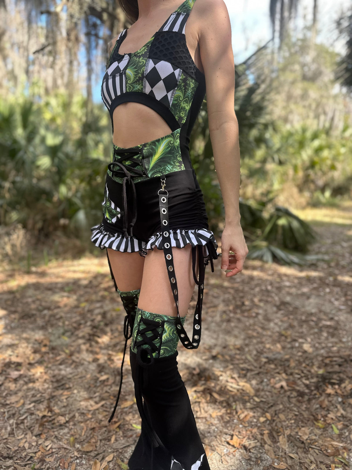 MTO Patchwork Ruffle Romper