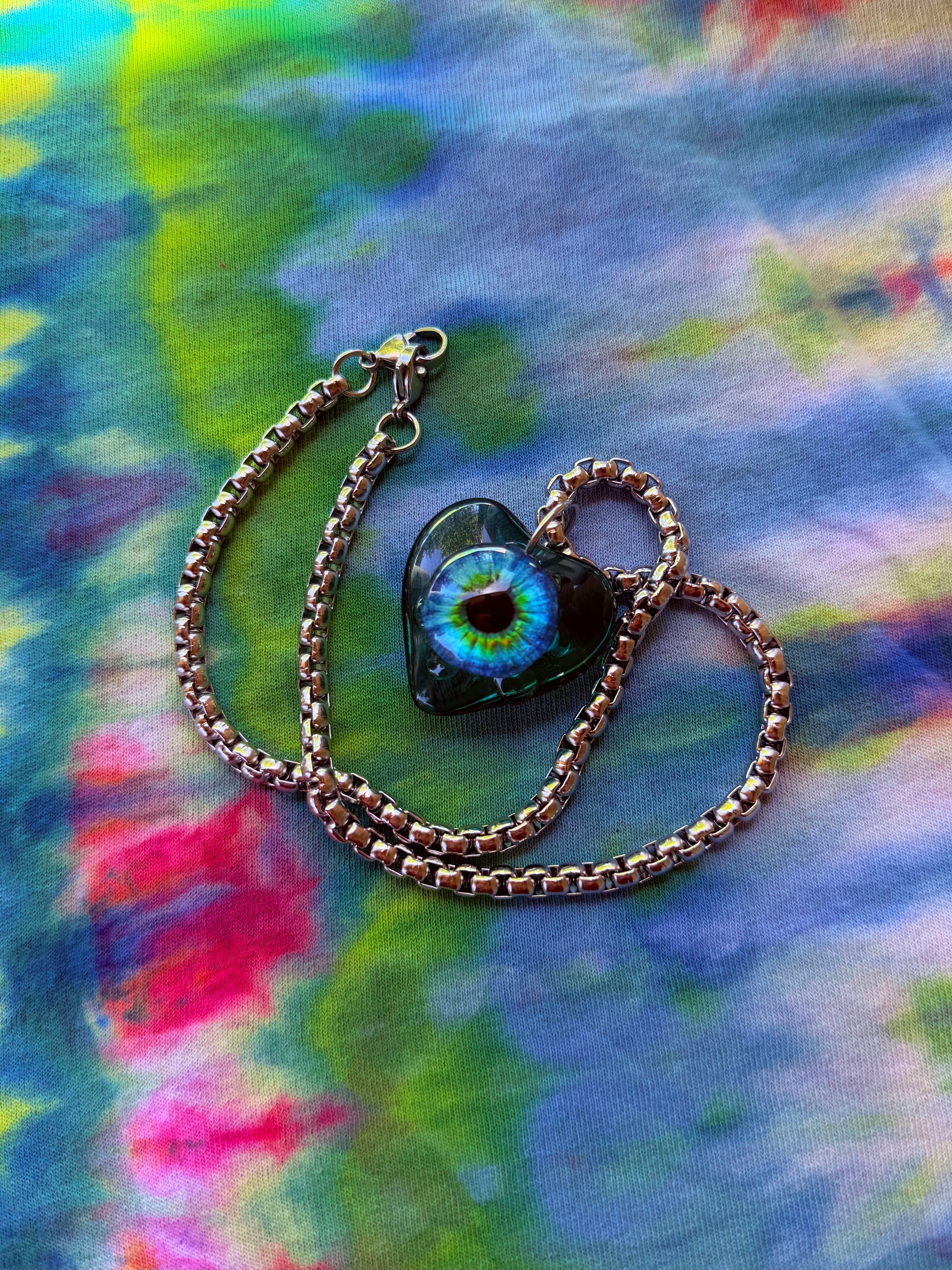 Sea Fae - Fairy Eye Heart Pendant + 15 inch chain