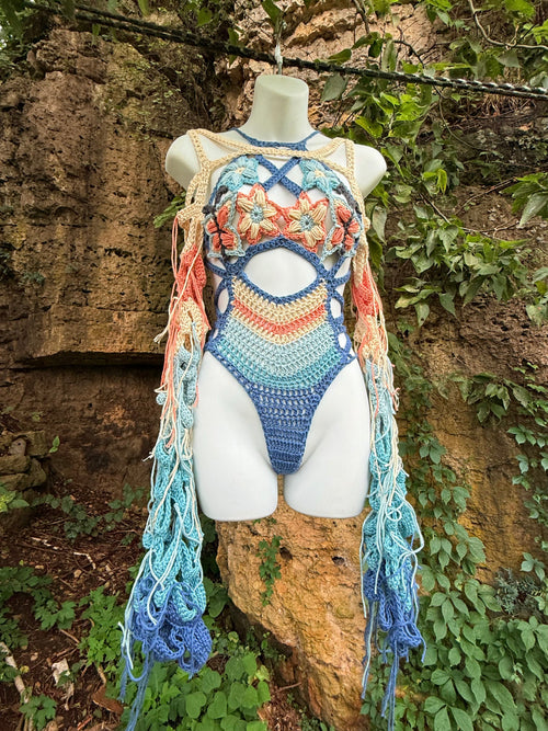 By the Sea Jungle Goddess Bodysuit and SleevesXS