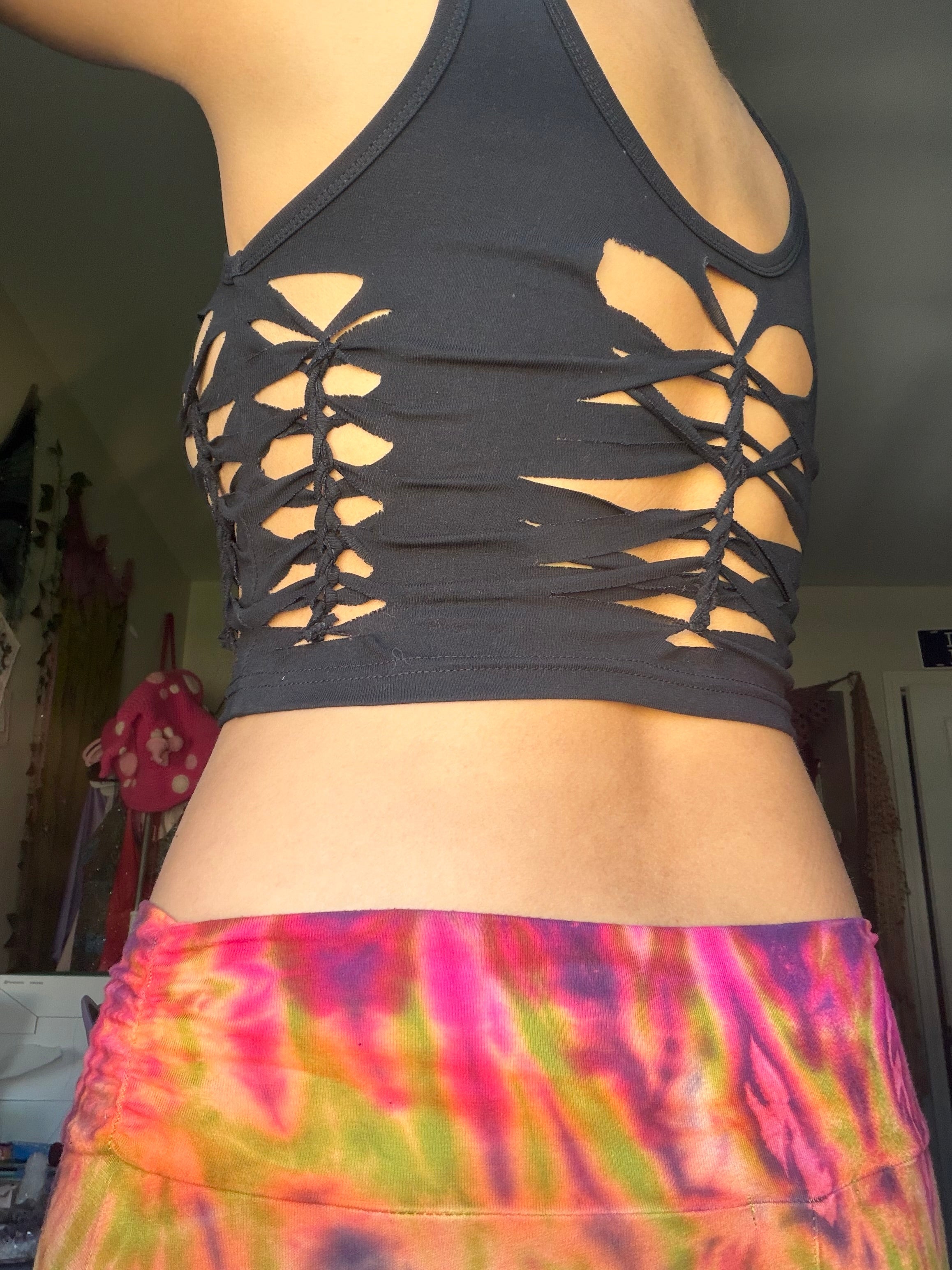 ultra slit weaved tank