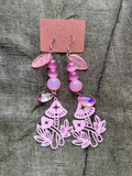 Pink Drink - Medium Mushroom Mayhem Earrings