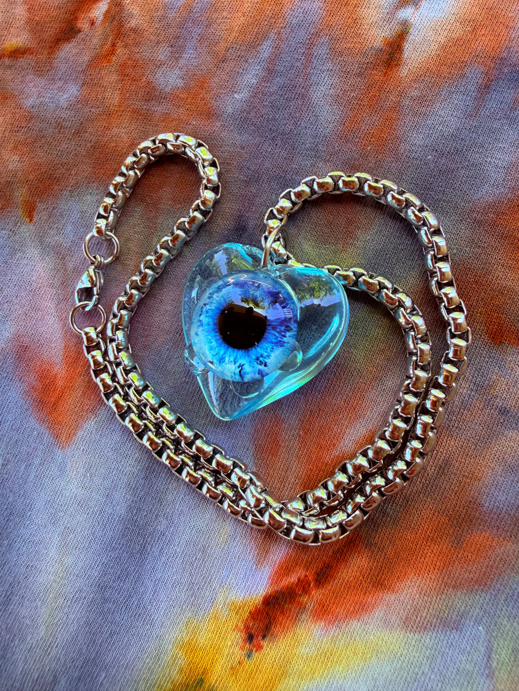 Sky Fae - Fairy Eye Heart Pendant + 15 inch chain