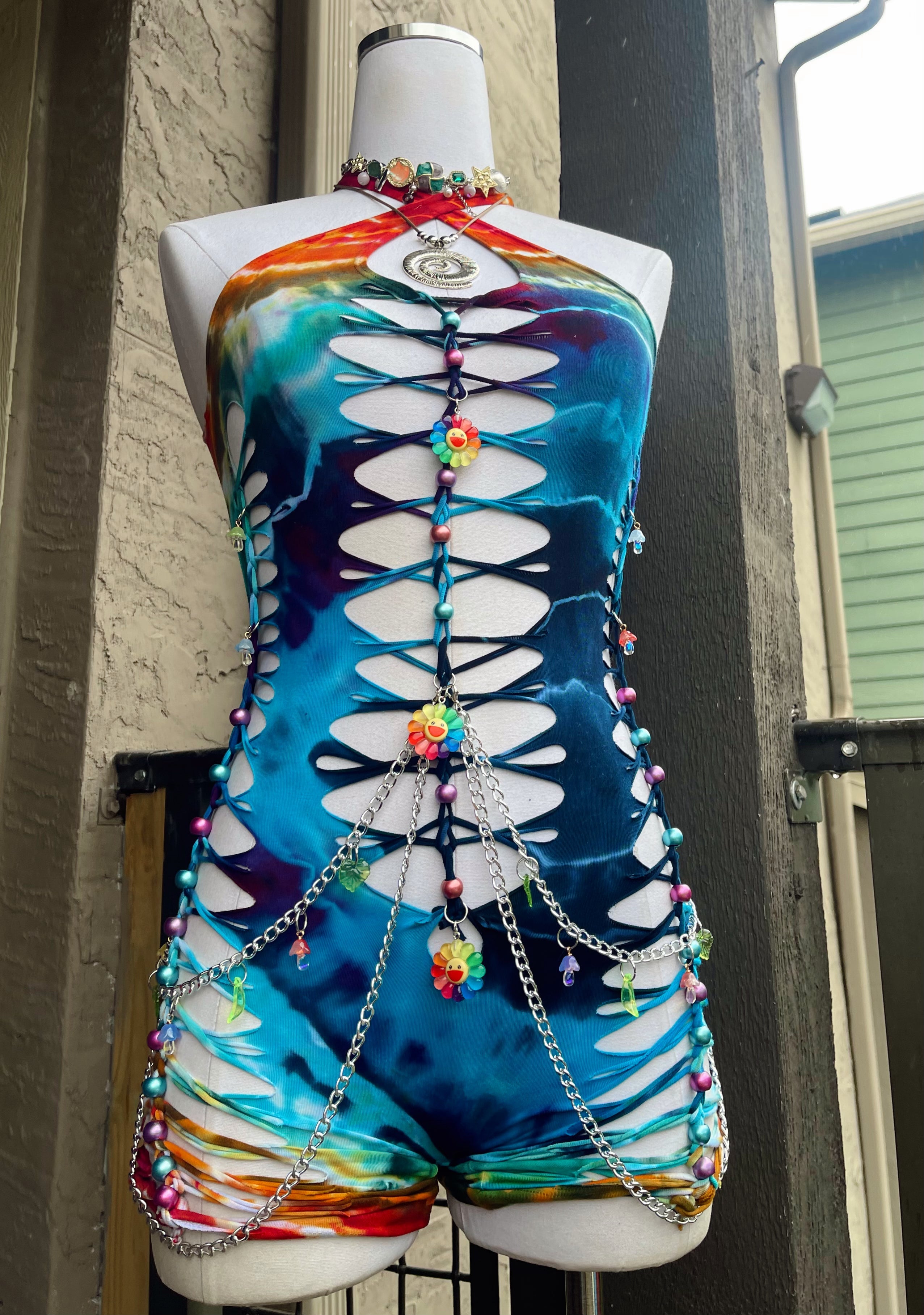 Electric Rainbow Tie Dye Romper (ᴍᴀᴅᴇ ᴛᴏ ᴏʀᴅᴇʀ)