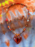 Hell Rose - Dragon Eye Heart Stretch Necklace
