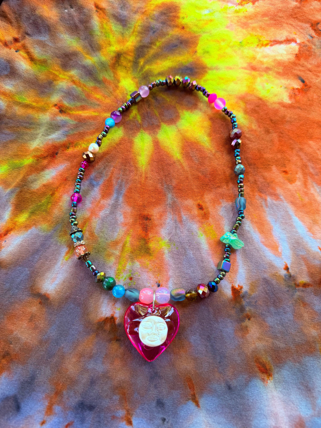 Cosmic Dancer - Moon Heart Stretch Necklace