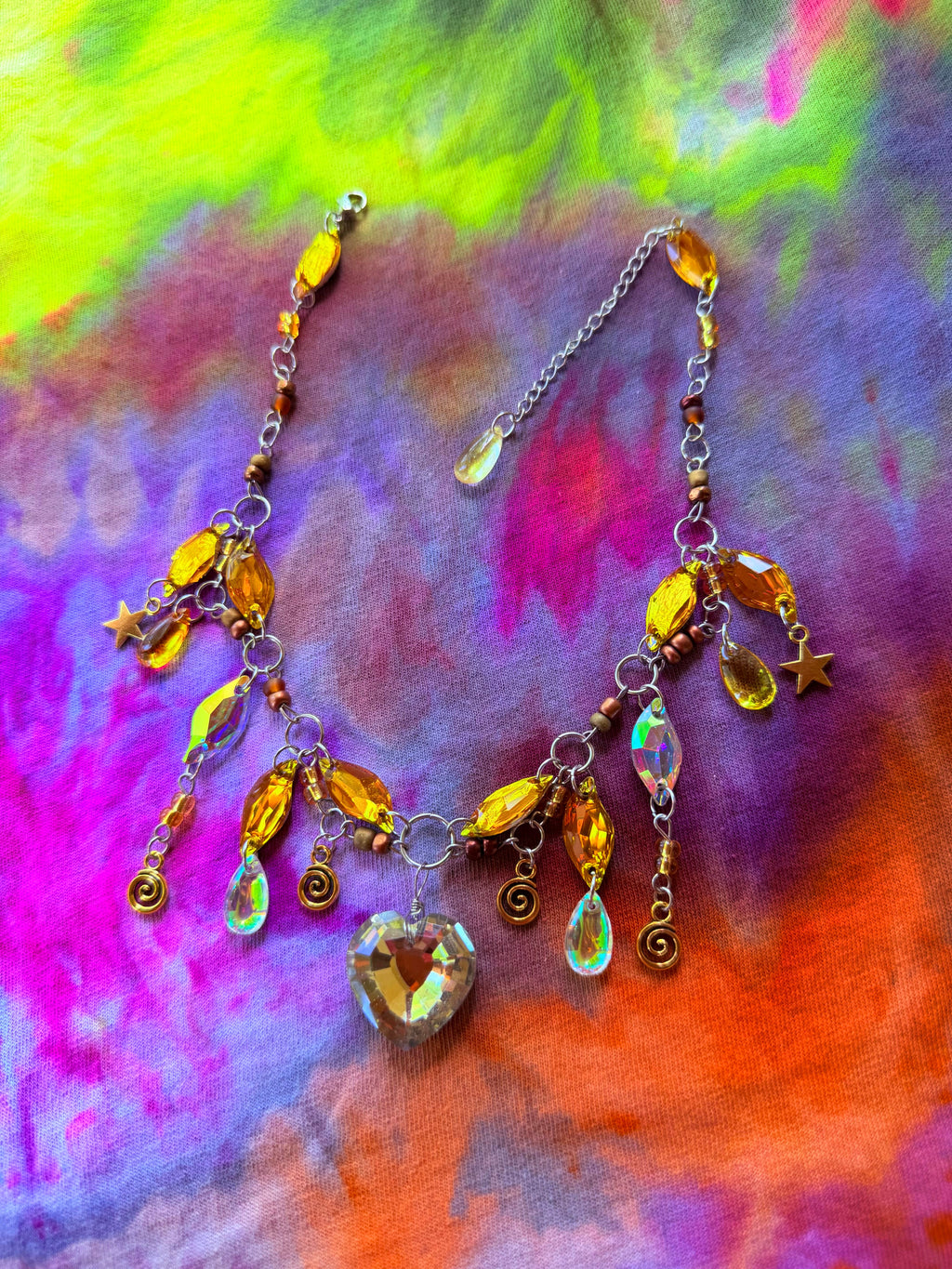 Molten Gold - Resin Crystal Charm Choker