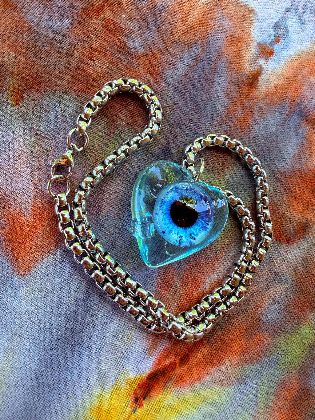Sky Fae - Fairy Eye Heart Pendant + 15 inch chain