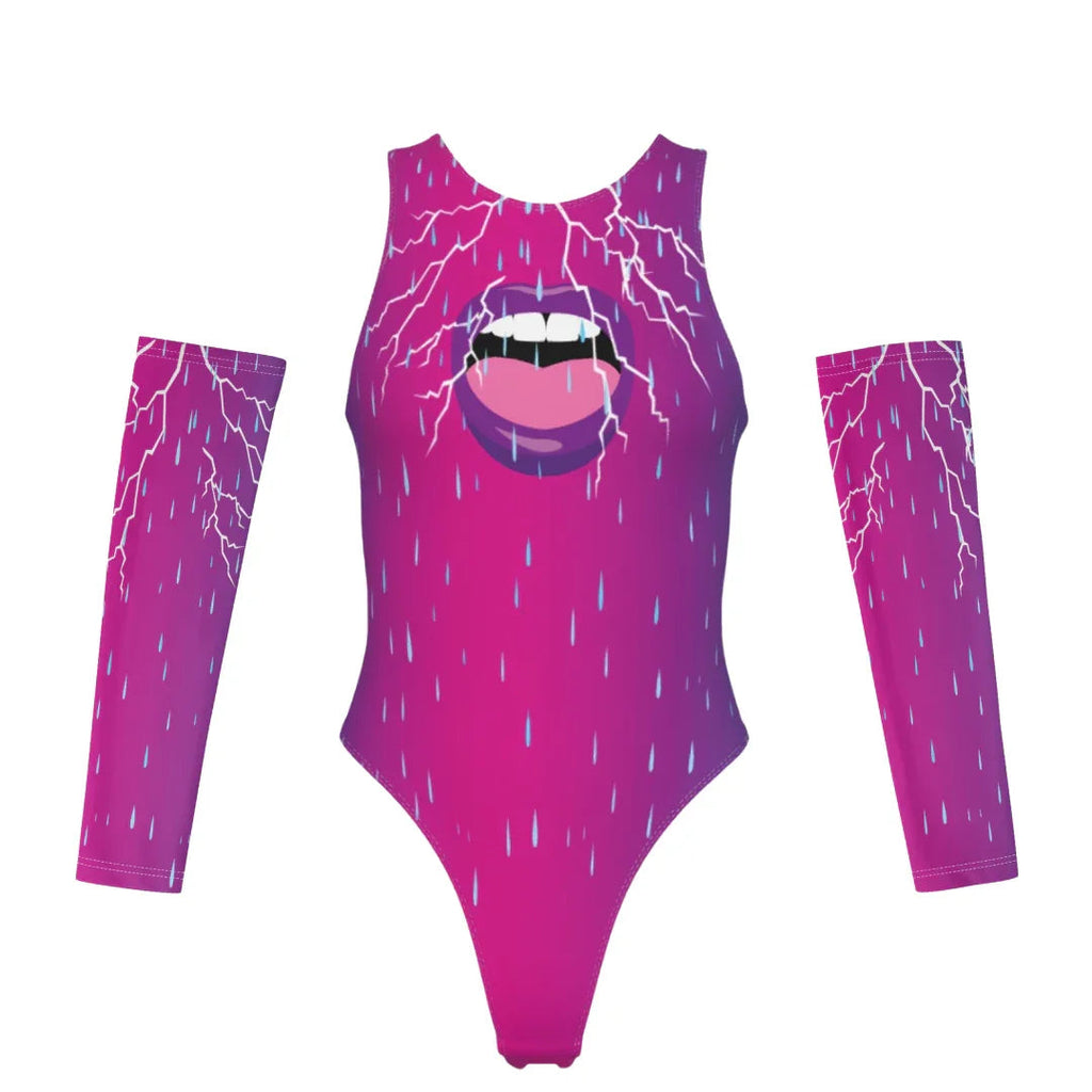 Chromatica Rain Women's Tank Bodysuit with Gloves