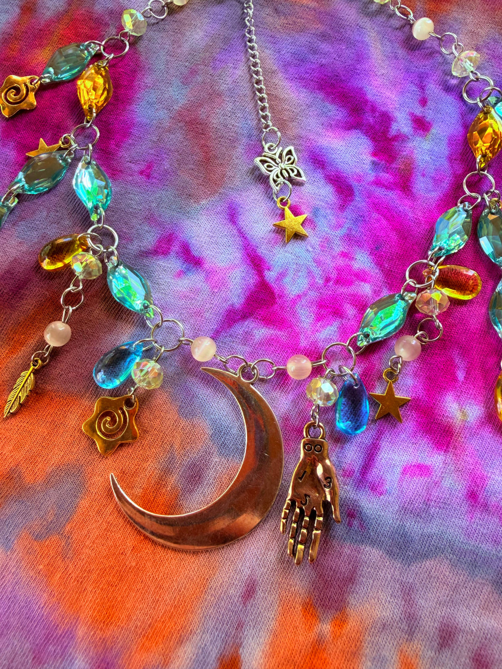 Heavenly Peace - Resin Crystal Charm Choker