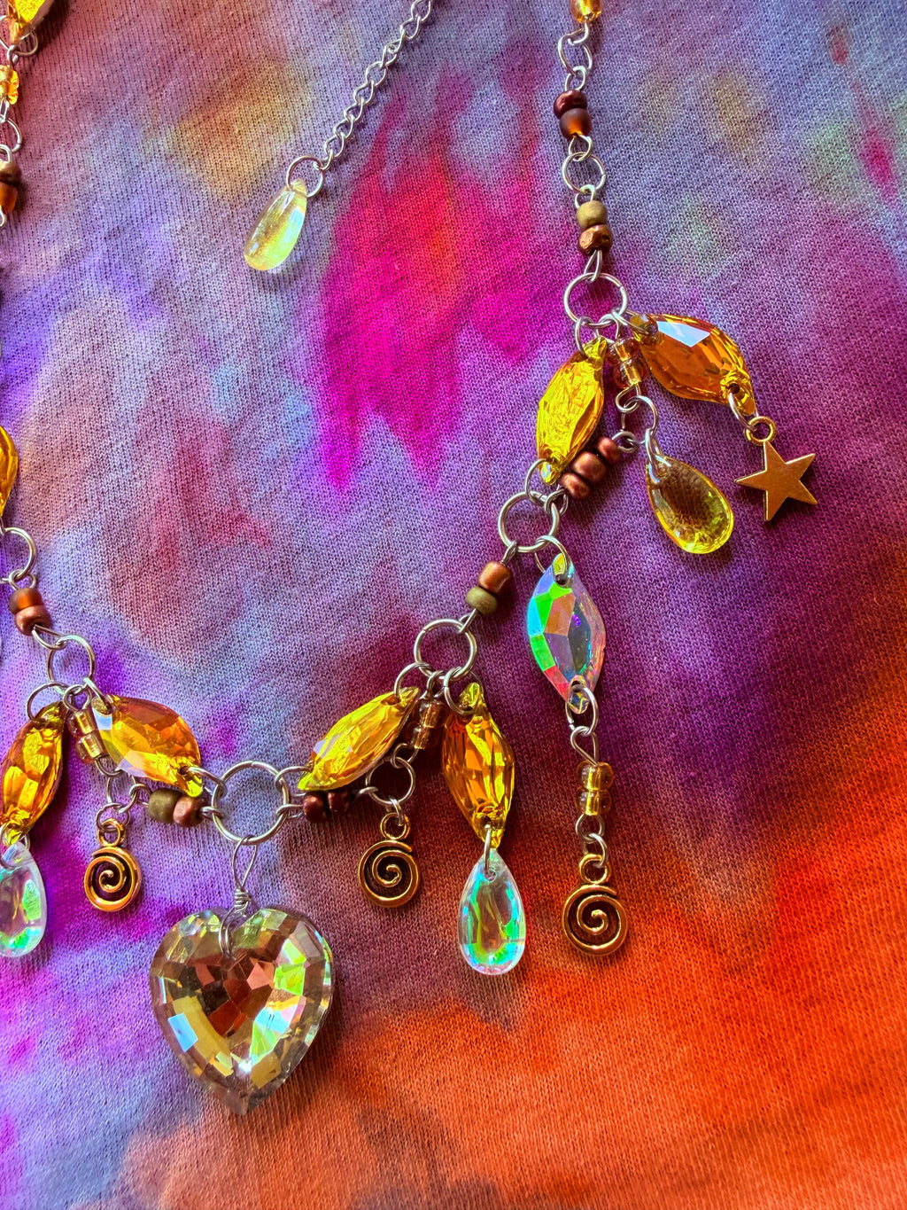 Molten Gold - Resin Crystal Charm Choker