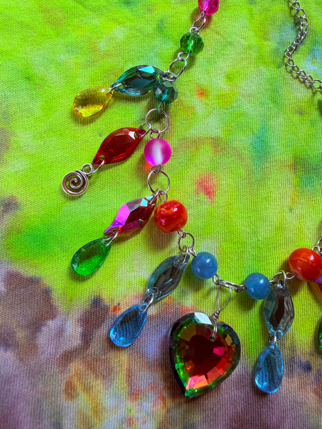 Rainbow Aura - Resin Crystal Charm Choker