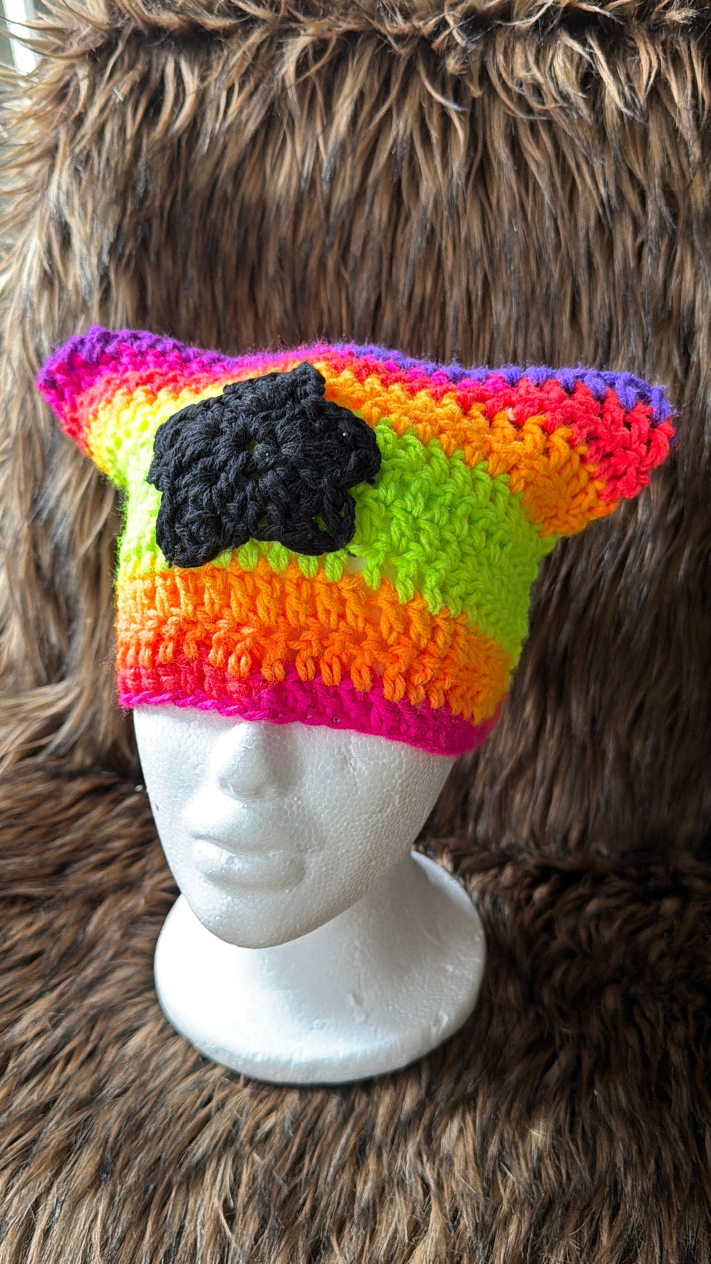kitty cat crochet hats