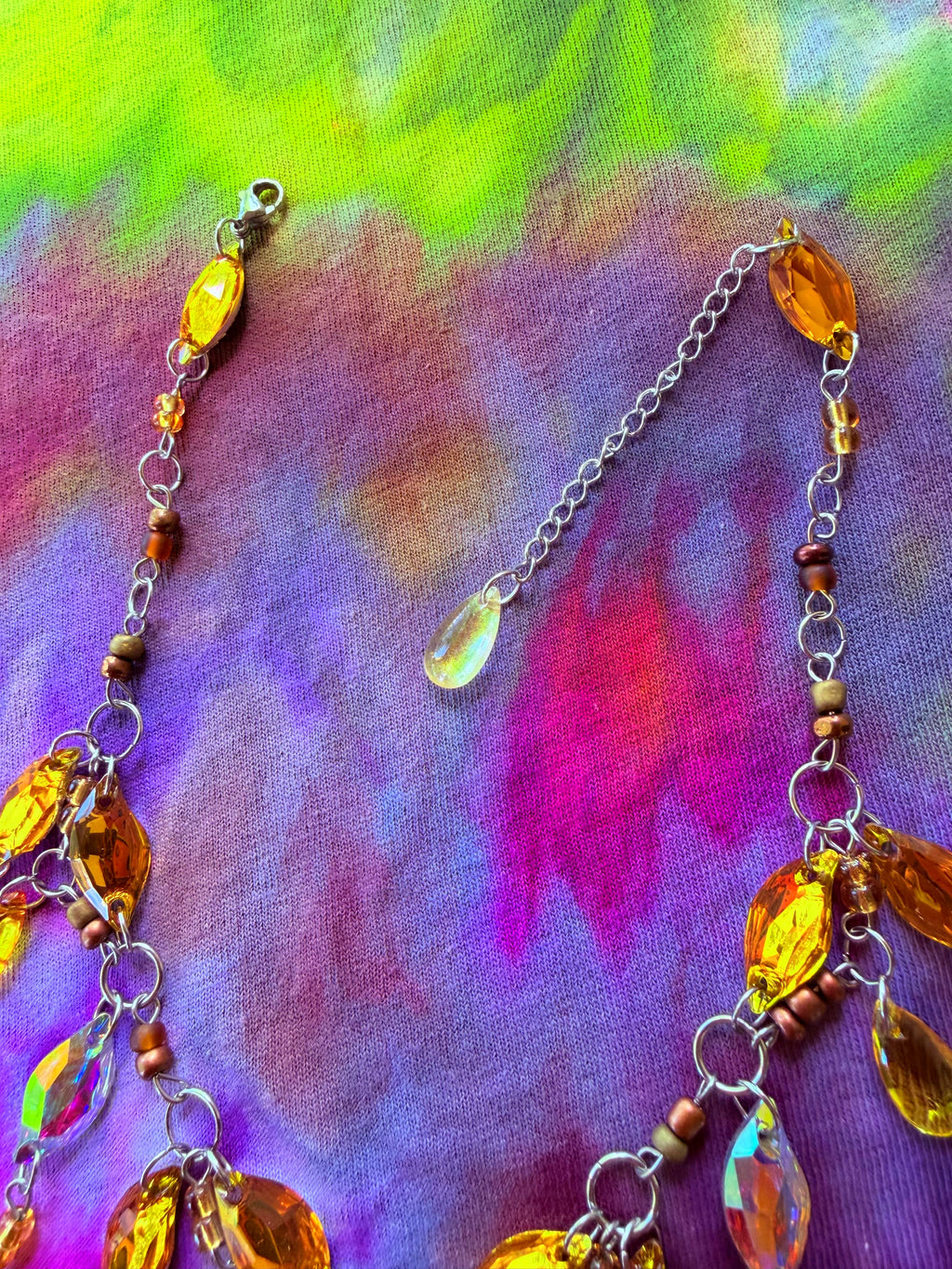 Molten Gold - Resin Crystal Charm Choker