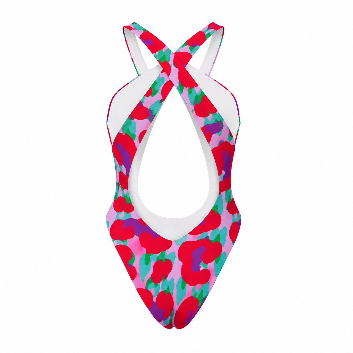 Tiger Balm Paw Pattern  Women's Sexy Hollowed-Out One-Piece Bodysuit-Swimsuit