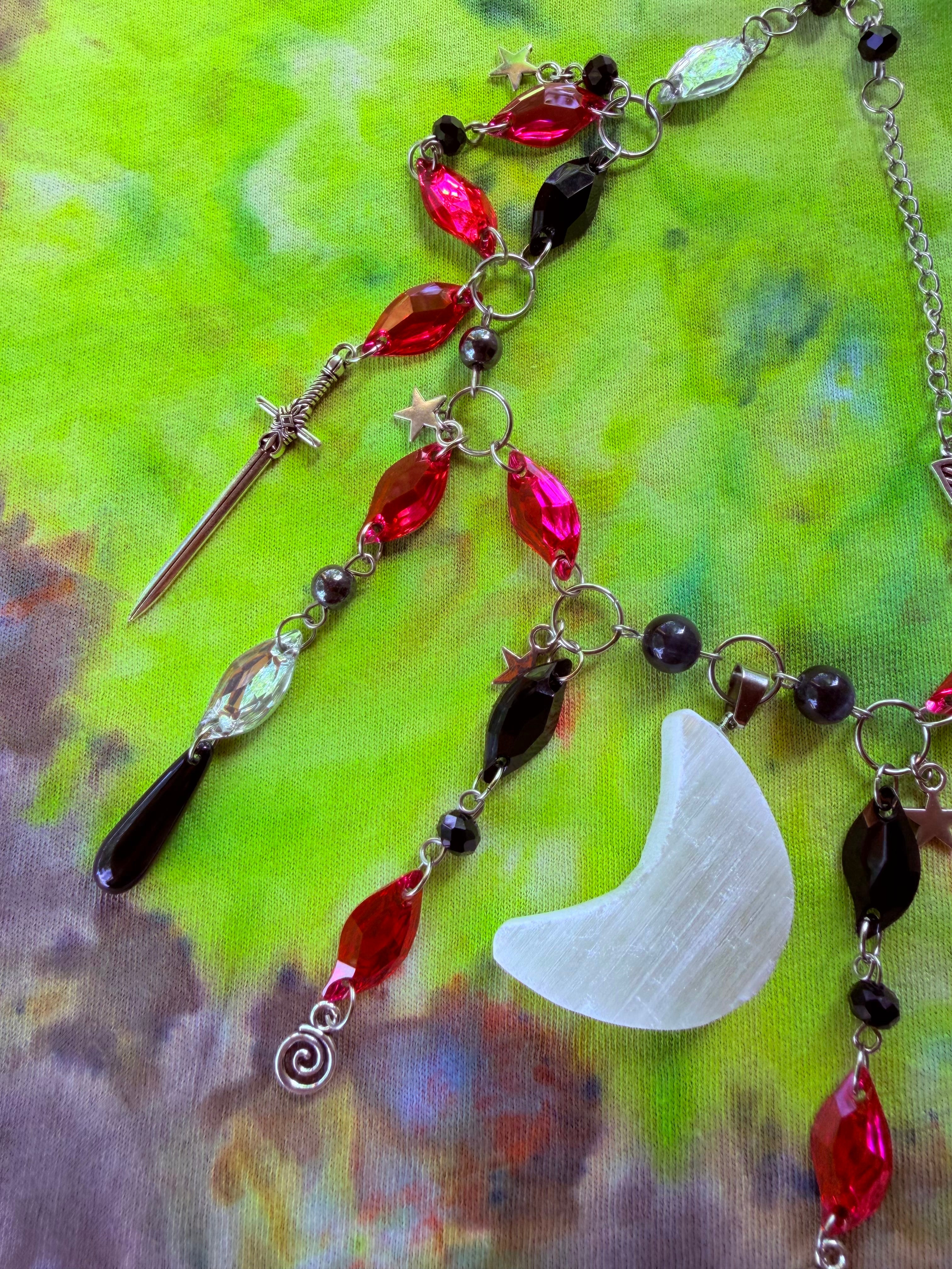 Moon Beam Ecstasy - Resin Crystal Charm Choker