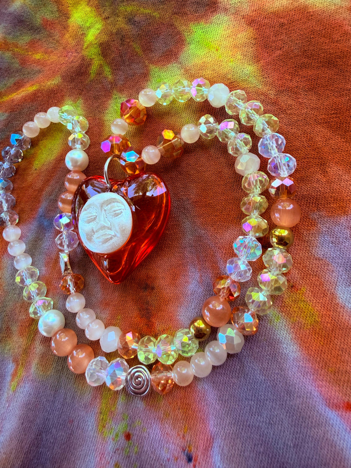Desert Moonrise - Moon Heart Stretch Necklace