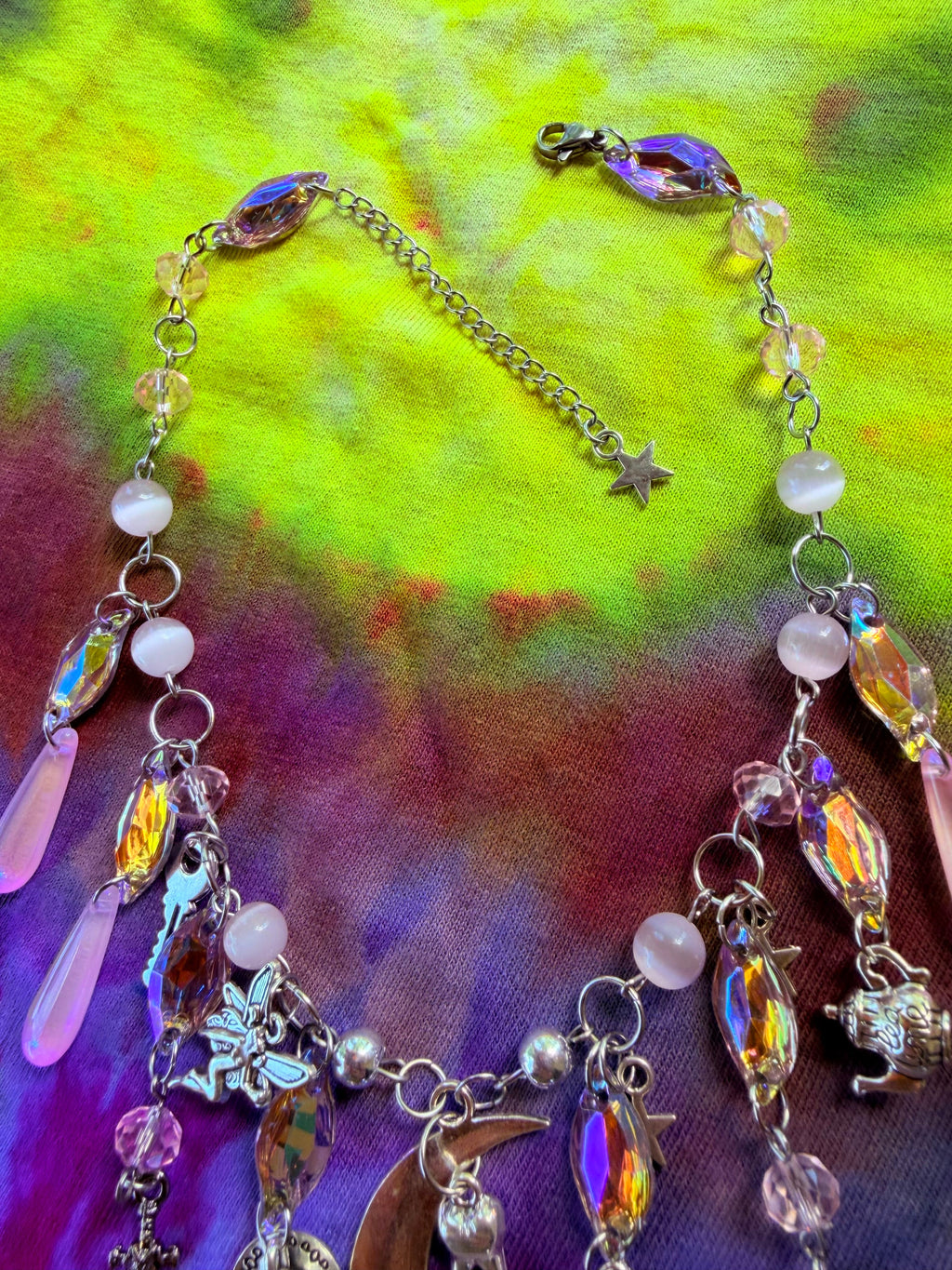 Pink Moon - Resin Crystal Charm Choker