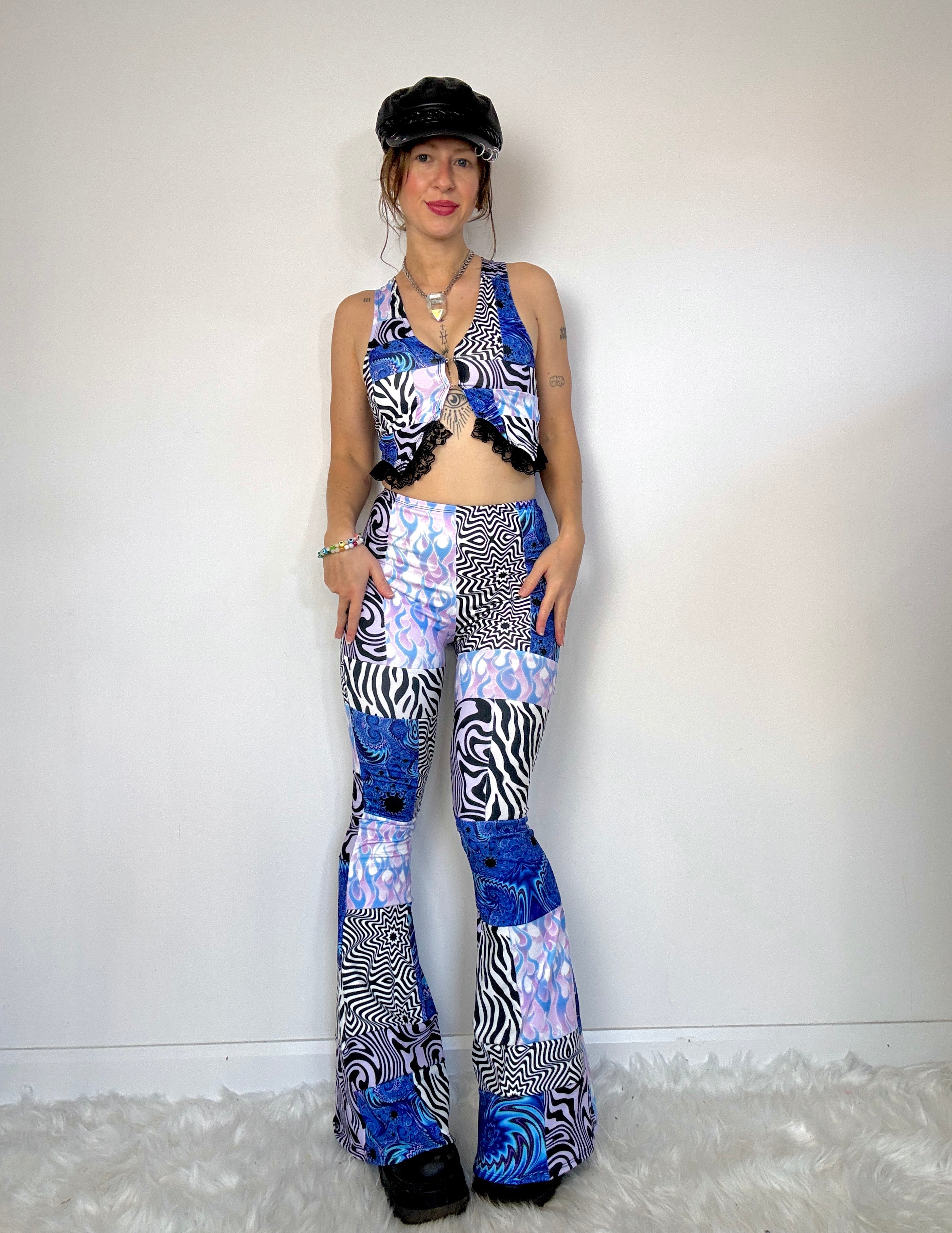 Iceflare Patchwork Flare Pants (MTO)