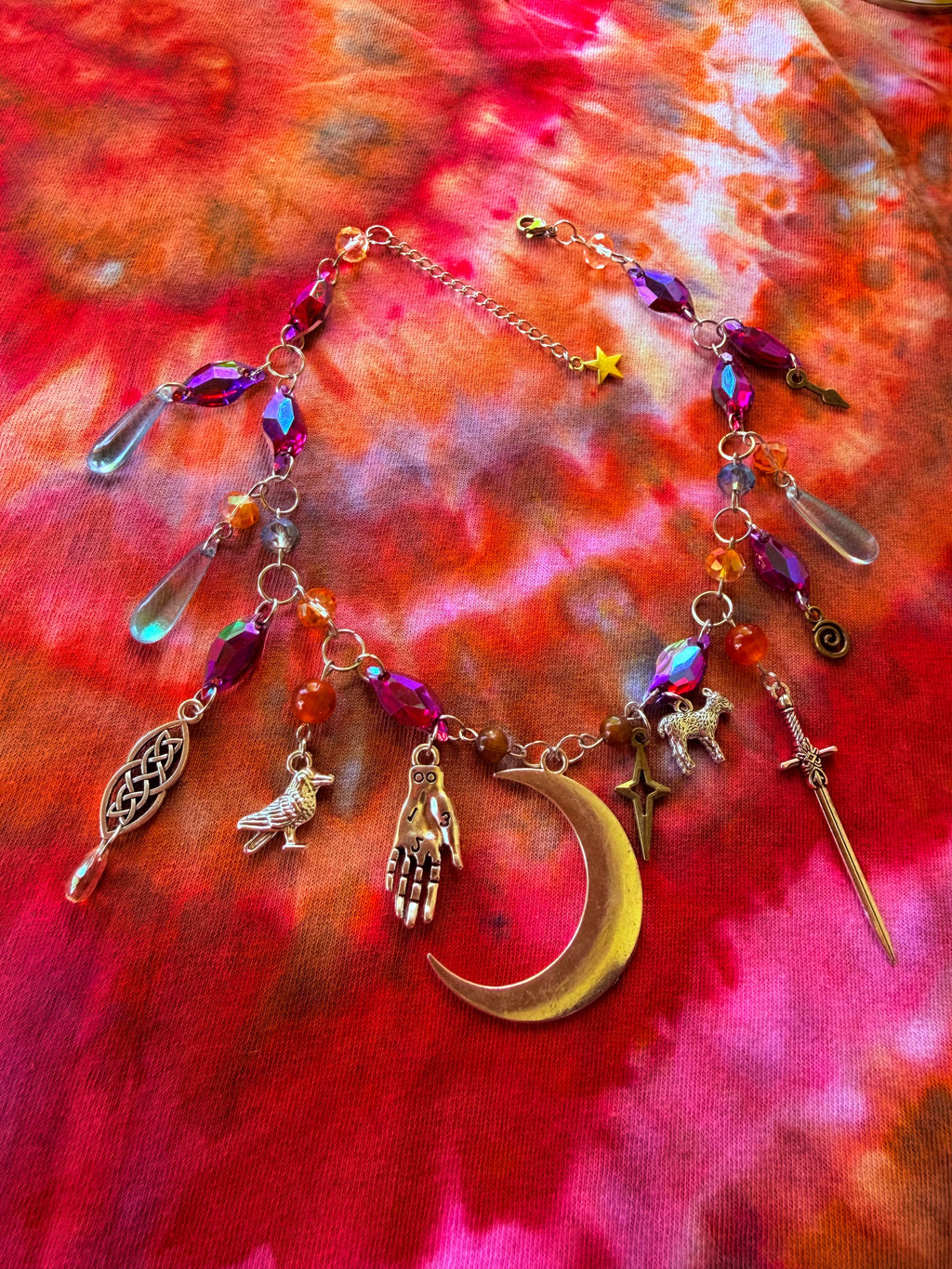 Blood Moon - Resin Crystal Charm Choker