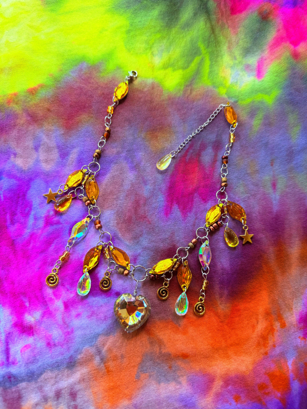 Molten Gold - Resin Crystal Charm Choker