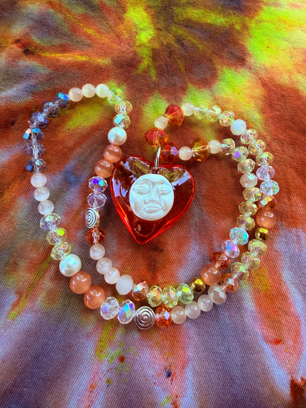 Desert Moonrise - Moon Heart Stretch Necklace