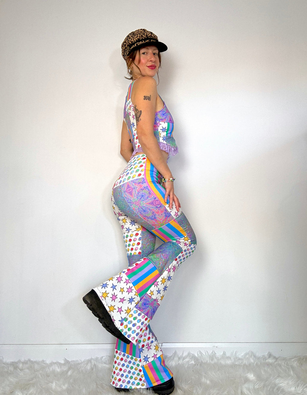 Clownin' Around Patchwork Flare Pants (MTO)