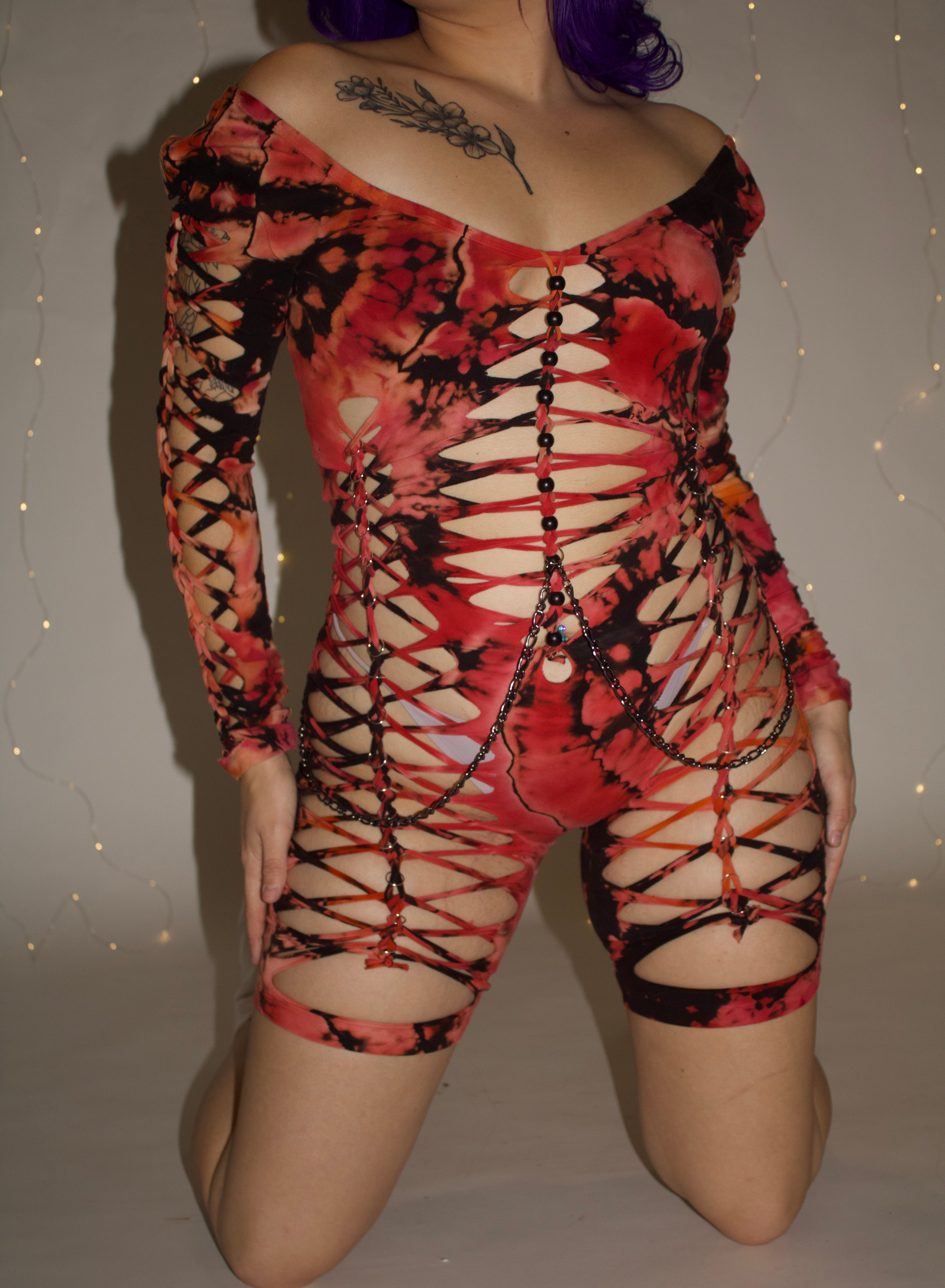 Immortal Temptress Geode Long Sleeve Romper (ᴍᴀᴅᴇ ᴛᴏ ᴏʀᴅᴇʀ)