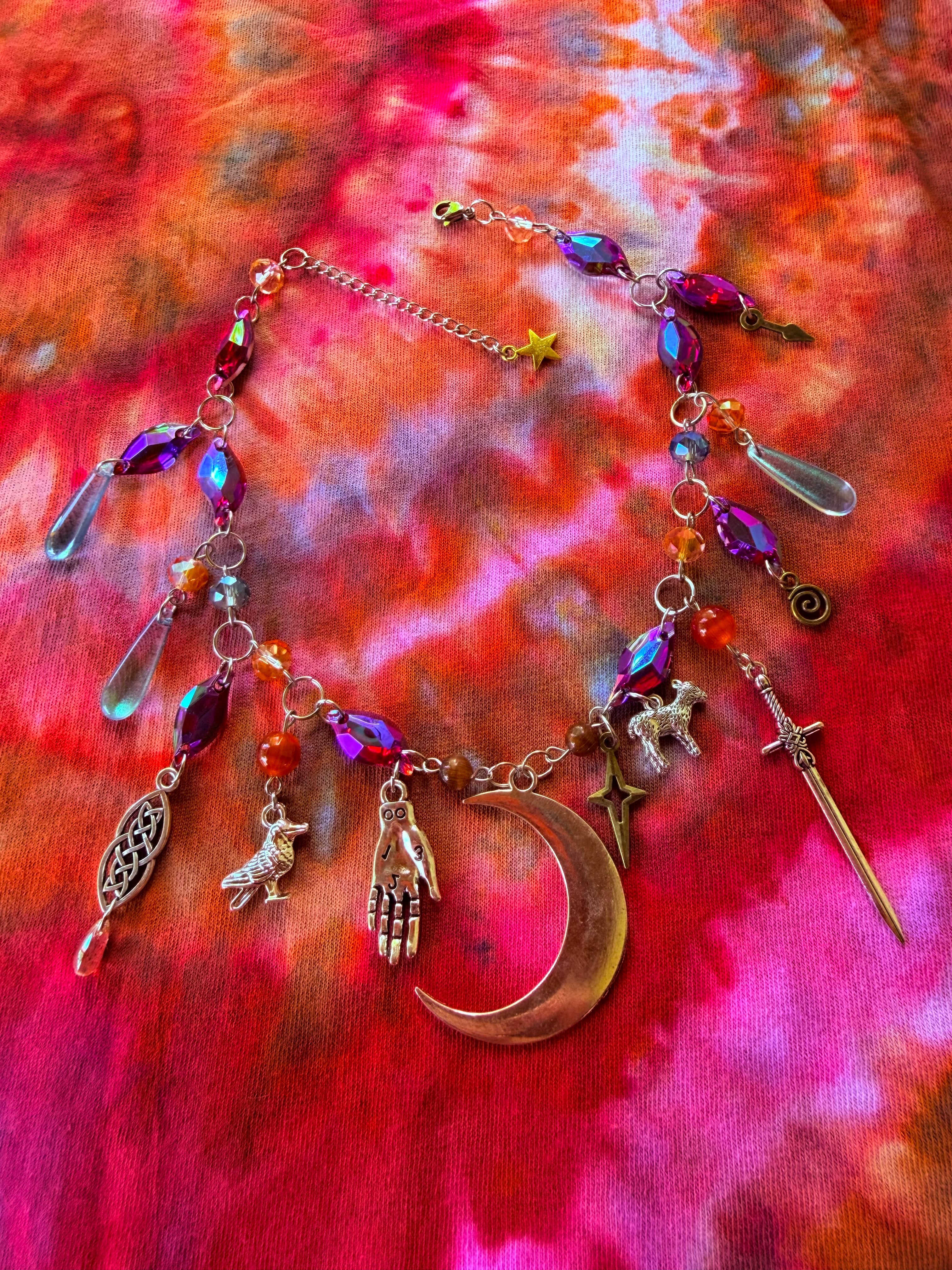 Blood Moon - Resin Crystal Charm Choker