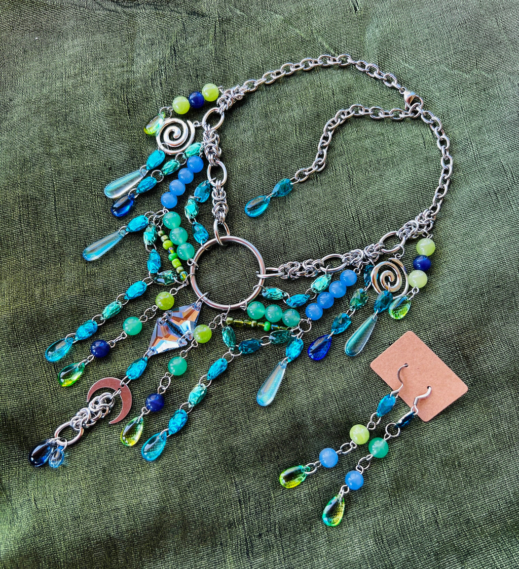 Weeping Siren - Crystal Fantasy Chain + Earrings
