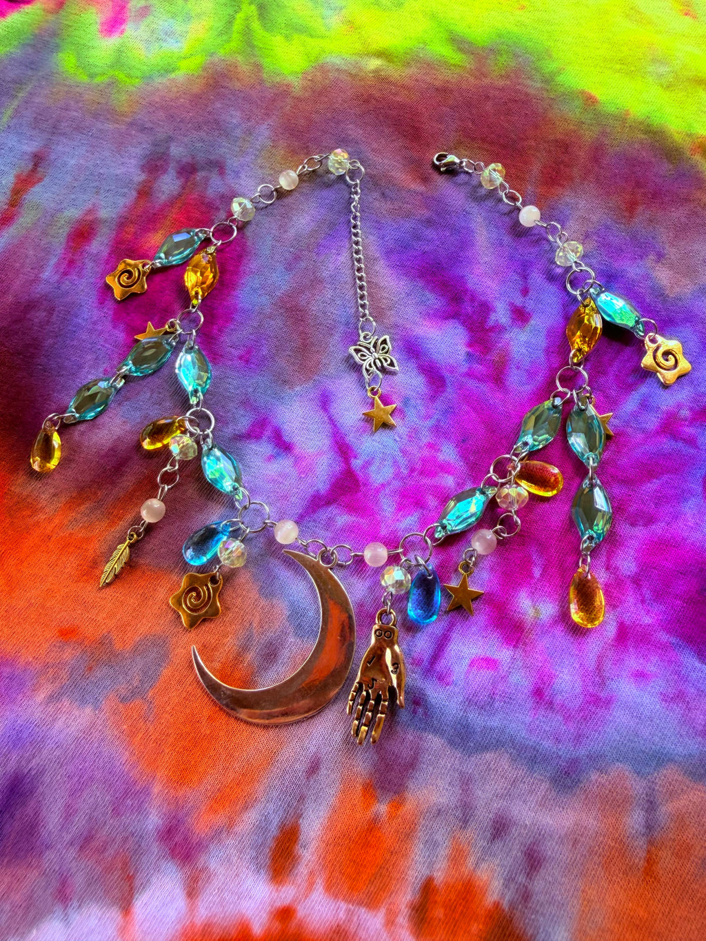 Heavenly Peace - Resin Crystal Charm Choker
