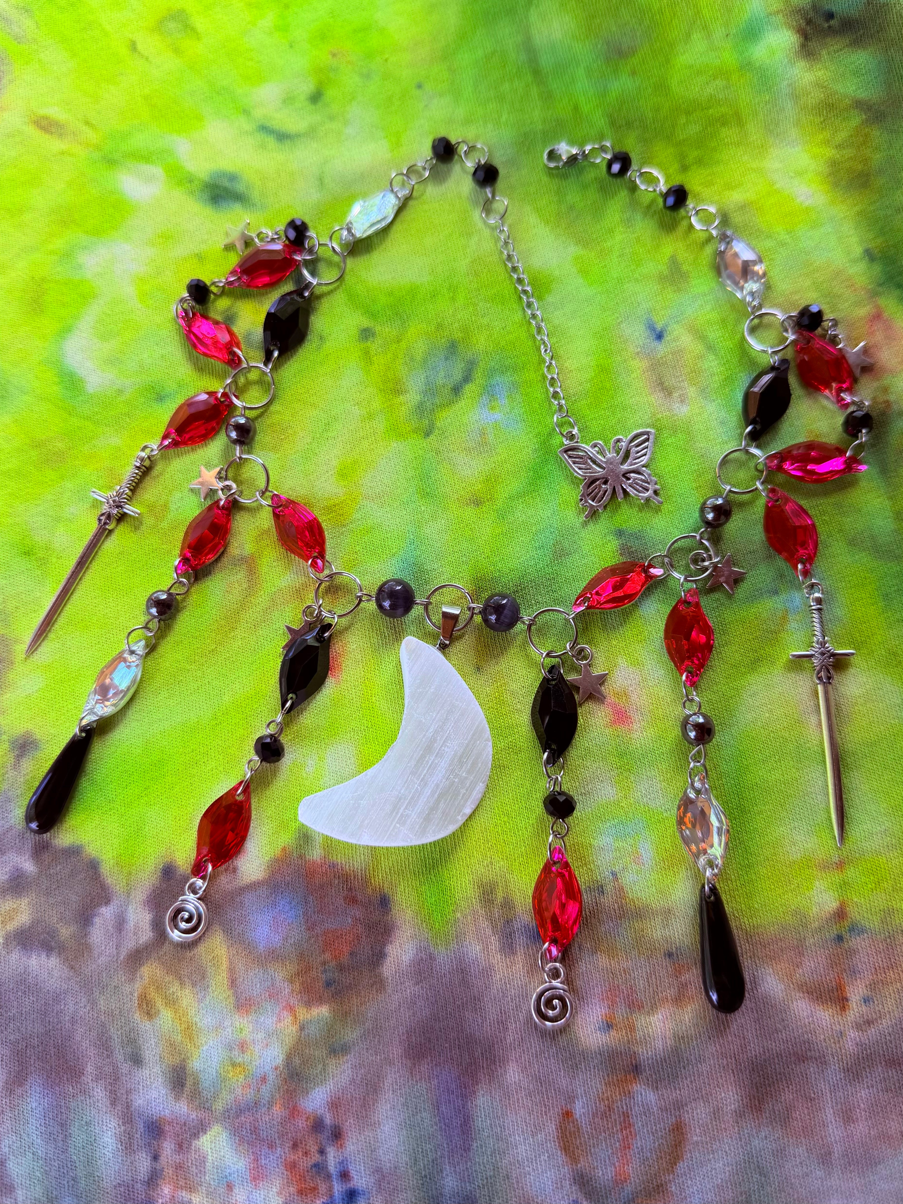 Moon Beam Ecstasy - Resin Crystal Charm Choker
